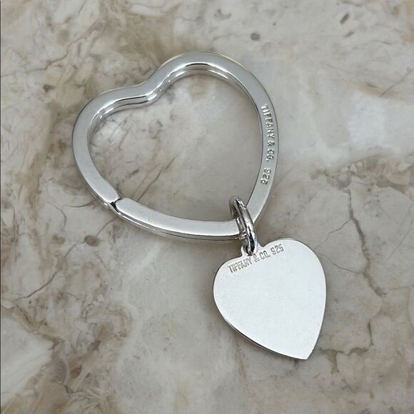 Tiffany & Co. Heart Tag Silver Key Ring 925 Sterling Silver - Picture 1 of 7